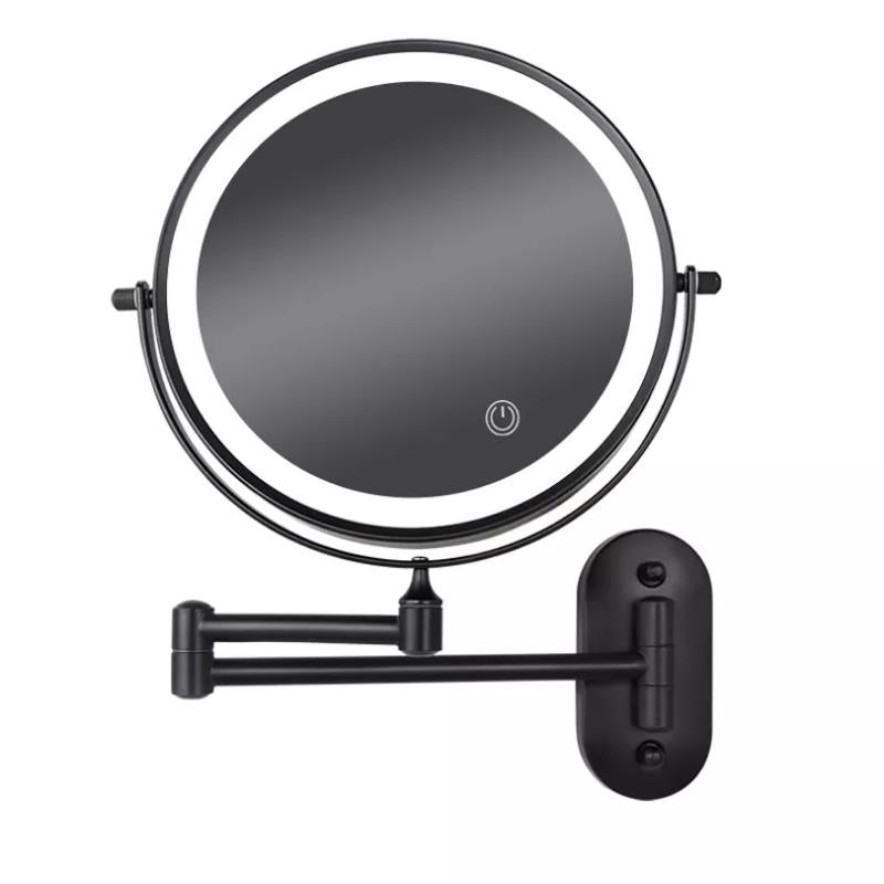 LED makeup mirror with magnification and USB charging