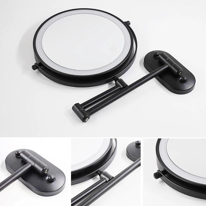 LED makeup mirror with magnification and USB charging