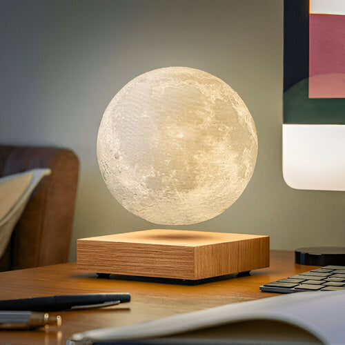 Floating moon lamp with magnetic levitation and touch sensor