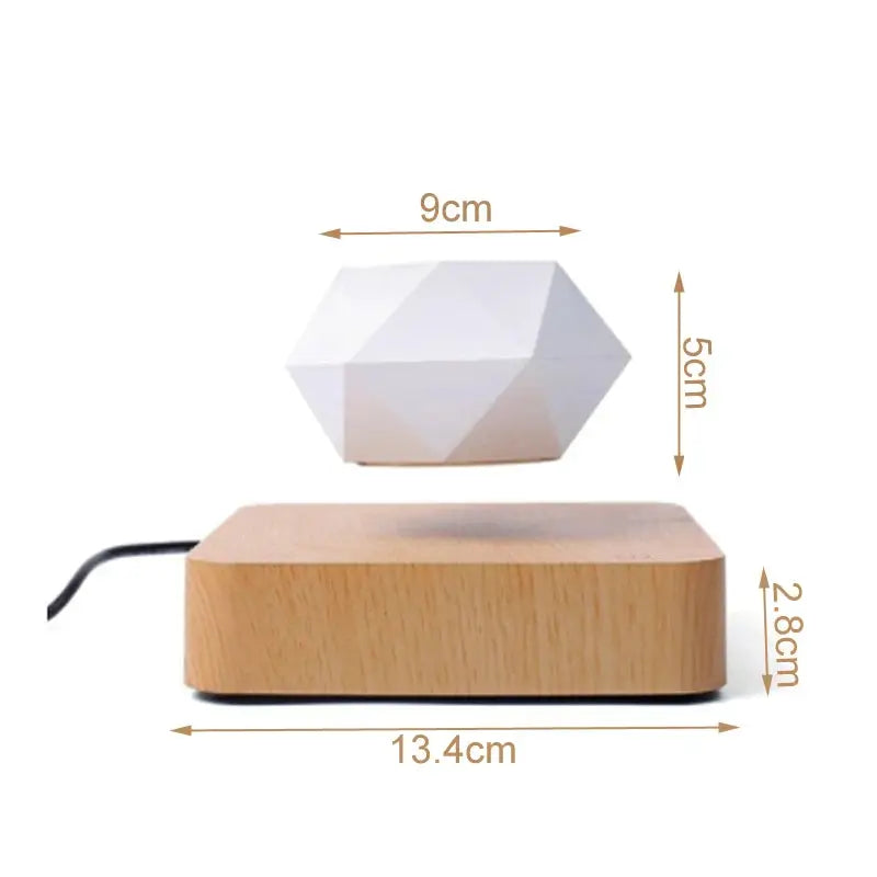Abmessungen des 360° drehbaren Blumentopf mit schwebender weißer geometrischer Form