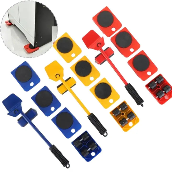 Colorful Schwerlast-Möbeltransport-Radsatz sets in red, yellow and blue configurations