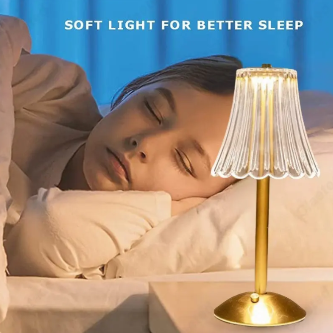 Wireless crystal table lamp with dimming function