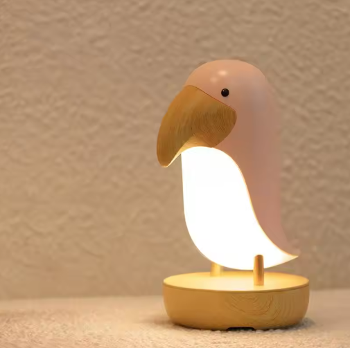 Wiederaufladbare Nachtlampe im Vogel-Design aus Holz