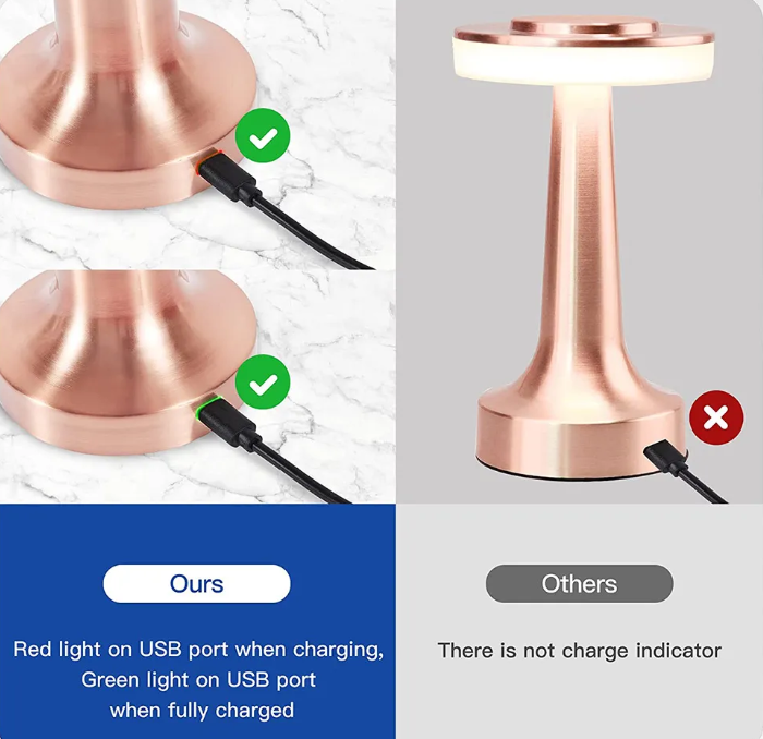 Wireless LED table lamp with dimmable light - versatile use