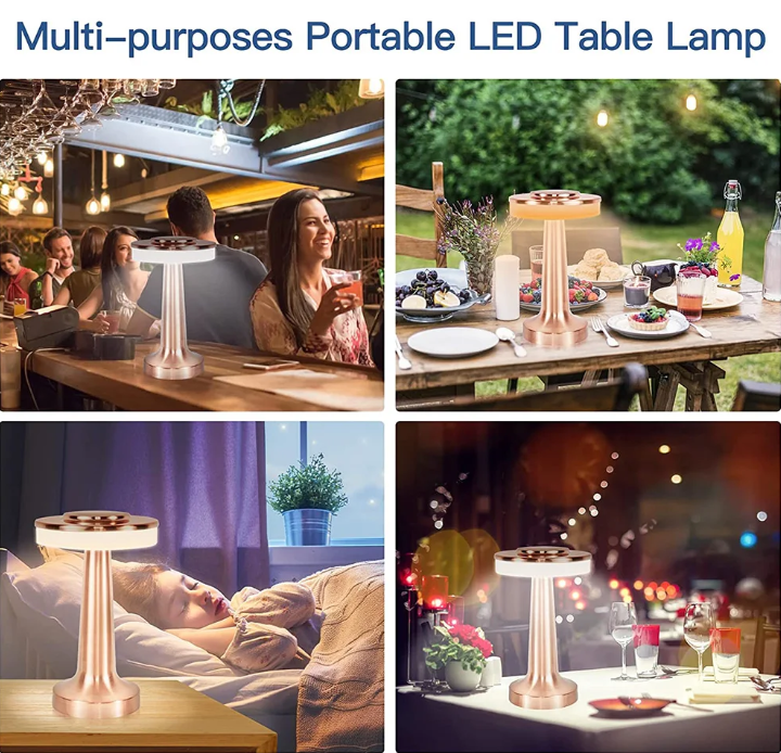 Wireless LED table lamp with dimmable light - versatile use