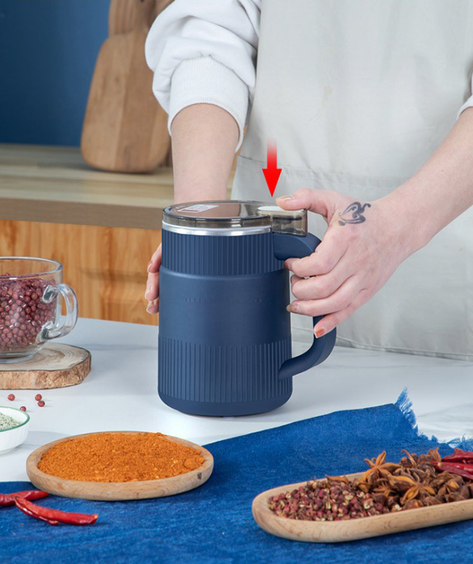 Electric grain mill for flour, seeds and beans
