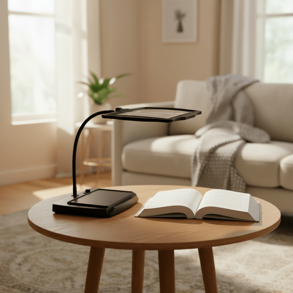 Tischlupe mit LED-Beleuchtung für präzises Arbeiten und Lesen