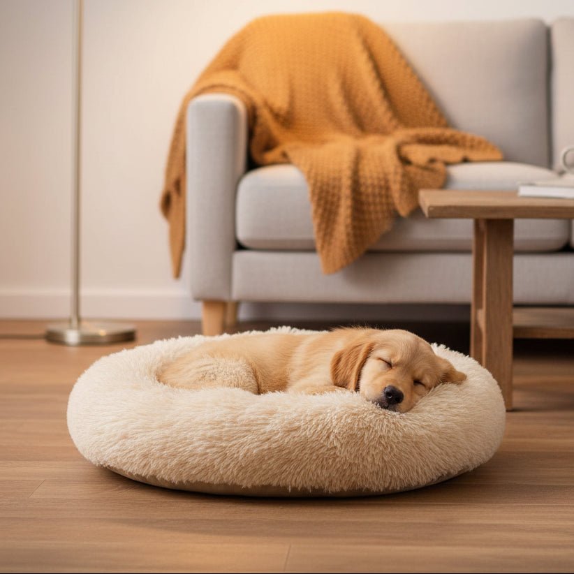 Soft dog bed with raised edge for restful sleep
