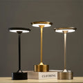 Wireless table lamp with warm white LED light for bars and living spaces