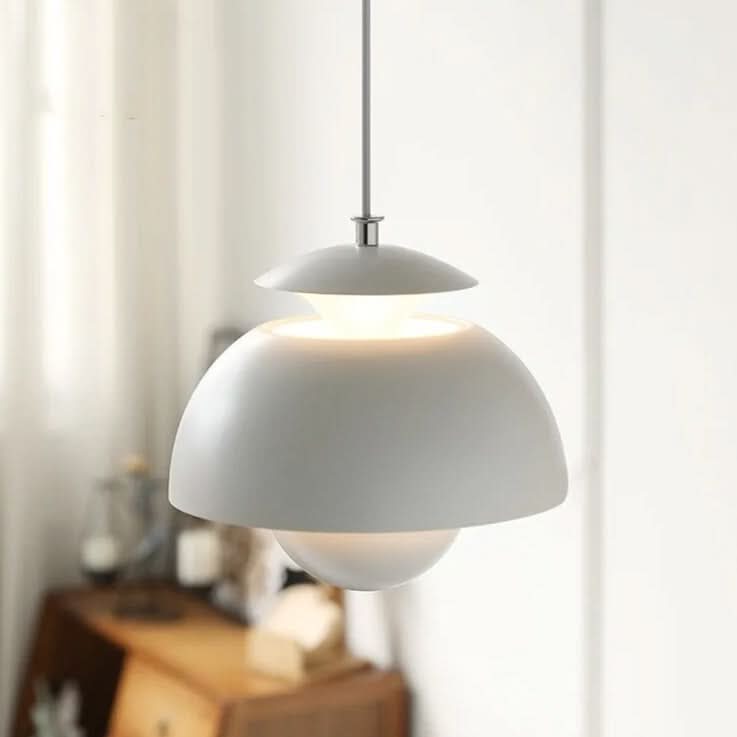 Retro Deckenleuchte aus poliertem Metall im Art-Déco-Stil