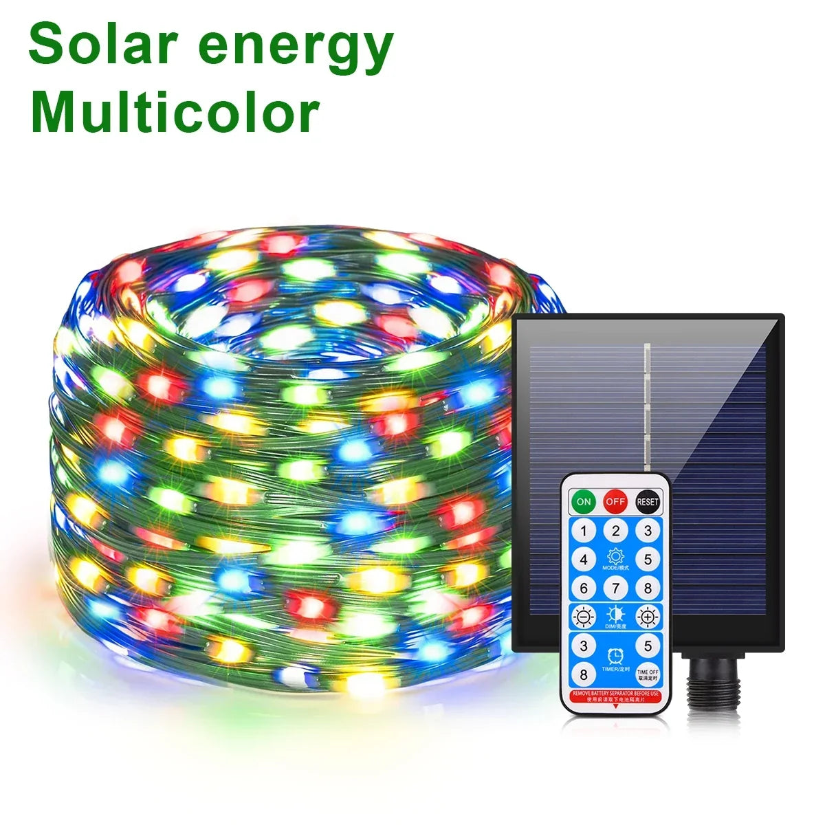 Solar Lichterkette 100M – 800 LEDs mit Fernbedienung & 8 Modi