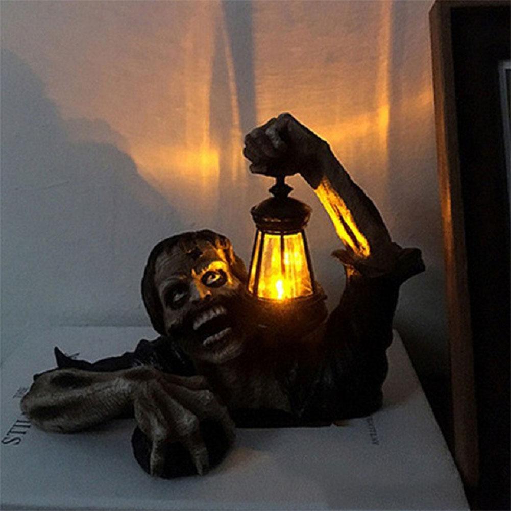 Halloween Zombie Laterne mit LED Beleuchtung – Gruselige Gartendeko aus