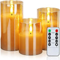 LED Kerzen Set mit Glas Zylinder – Flackernd mit Fernbedienung
