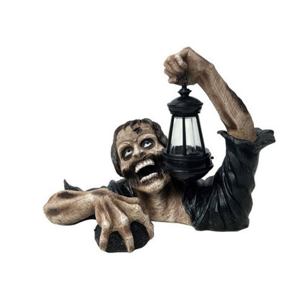 Halloween Zombie Laterne mit LED Beleuchtung – Gruselige Gartendeko aus