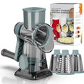 Manual Rotary Grater with 3 Interchangeable Stainless Steel Drums