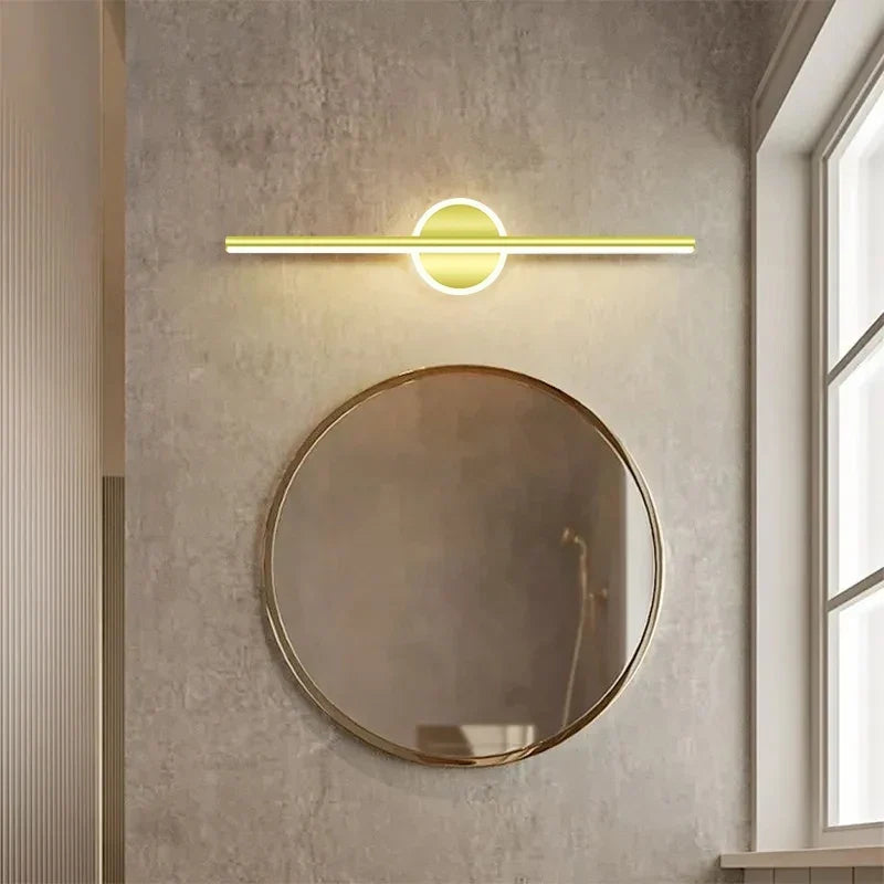 LED Wandleuchte Schwarz Gold – Spiegelleuchte 40/60/80 cm
