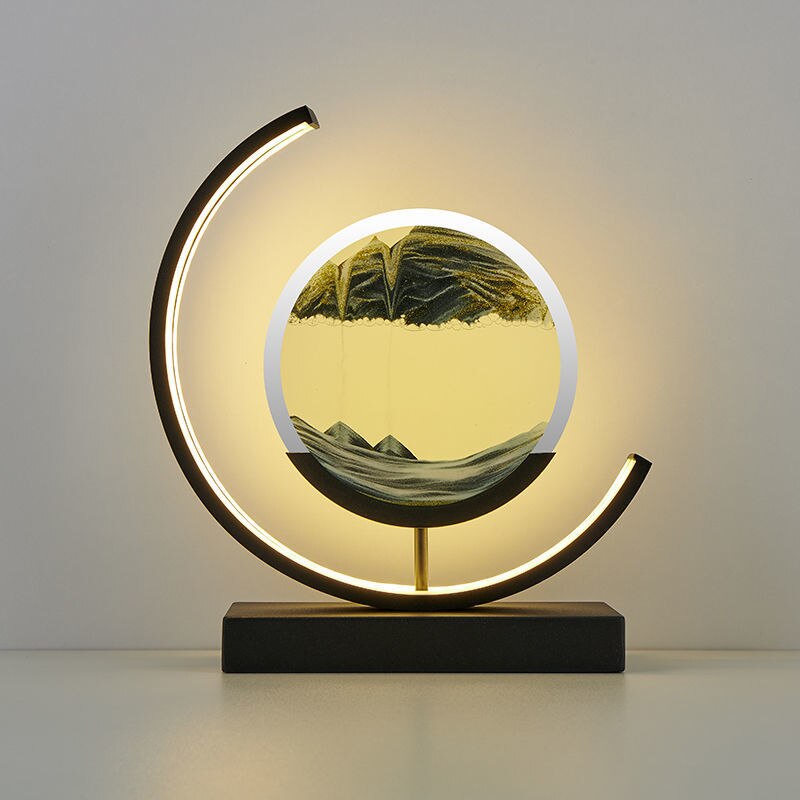 LED Tischlampe mit bewegender Sandlandschaft – dekoratives Licht