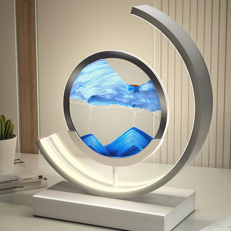 LED Tischlampe mit bewegender Sandlandschaft – dekoratives Licht
