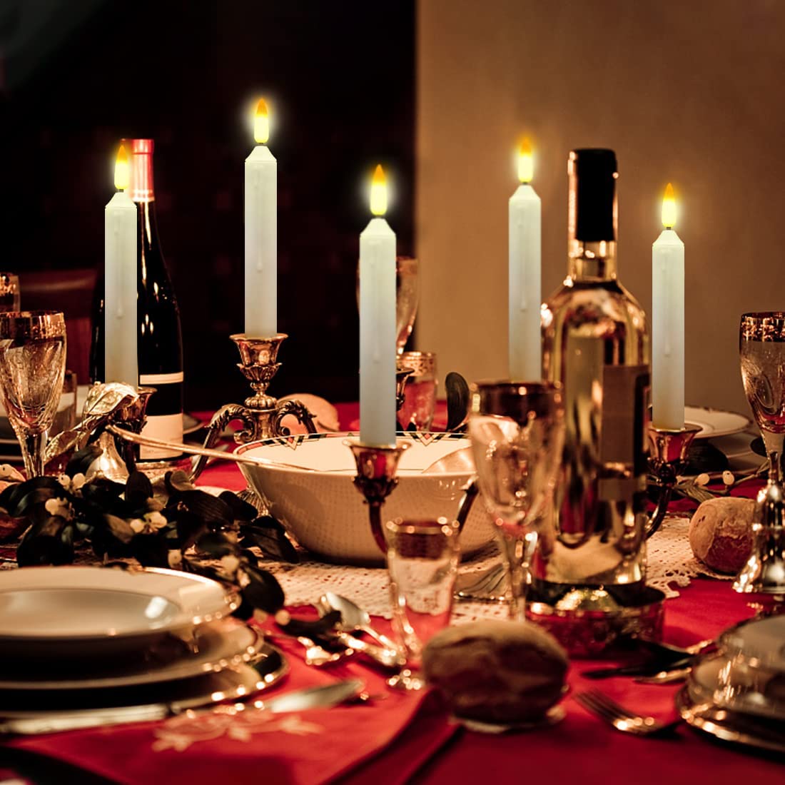 LED Kerzen Flammenlos Batteriebetrieben 12er Set mit Fernbedienung und Timer
