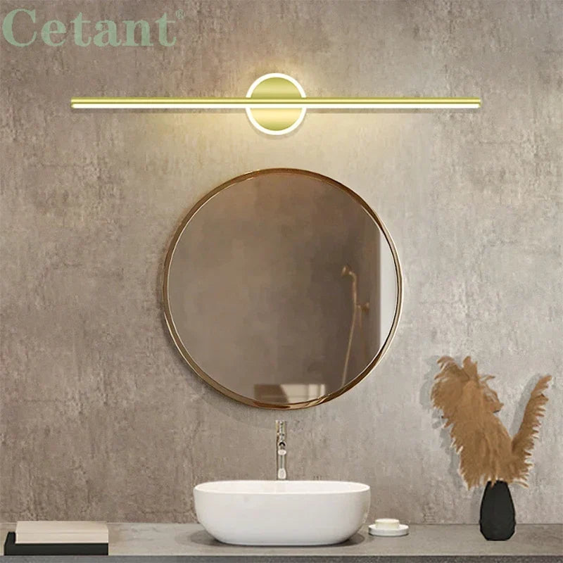 LED Wandleuchte Schwarz Gold – Spiegelleuchte 40/60/80 cm