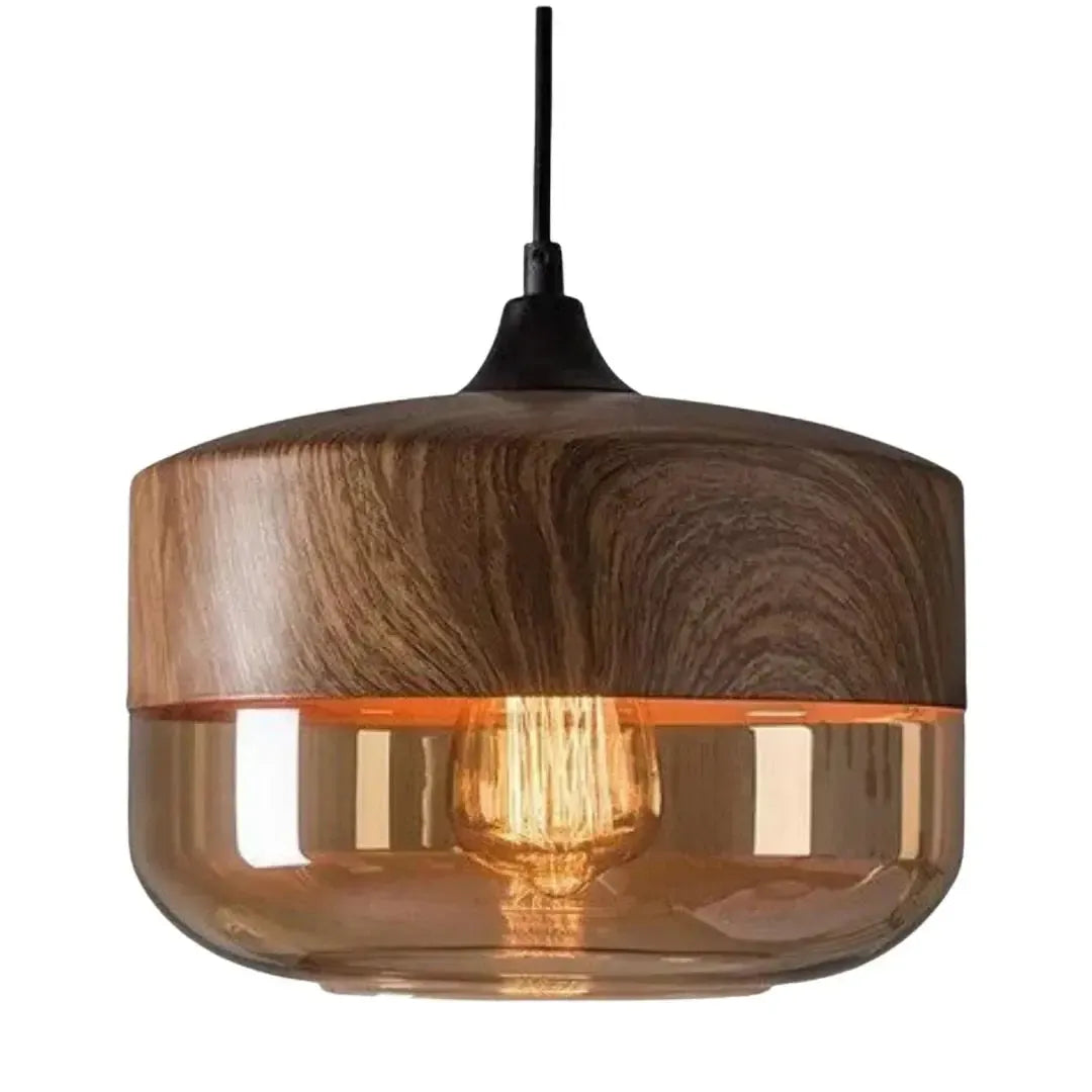 Skandinavisches Design Glas & Metall mit Holzoptik