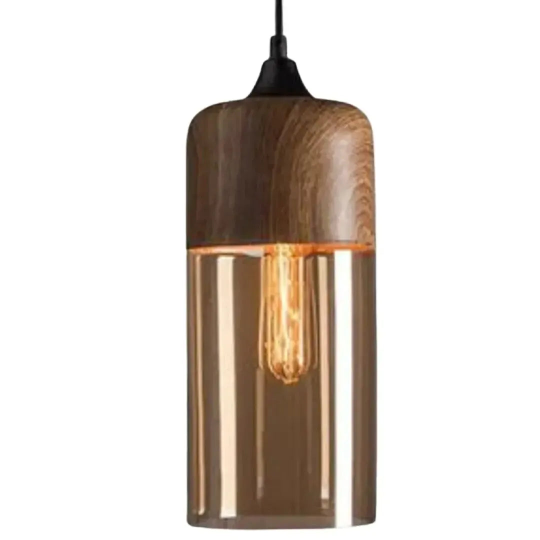 Skandinavisches Design Glas & Metall mit Holzoptik