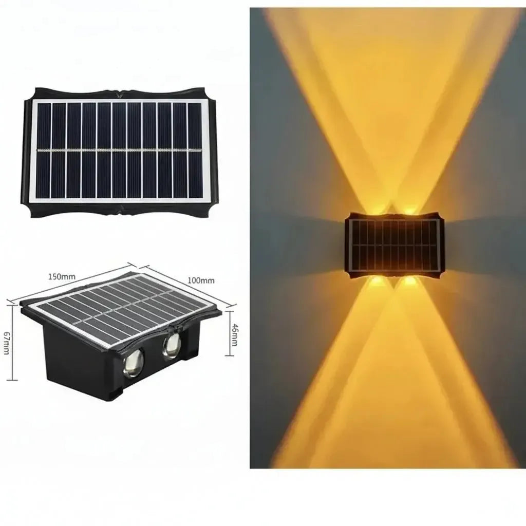 Solar LED Wandleuchte mit einstellbarer Helligkeit und Farbwechsel