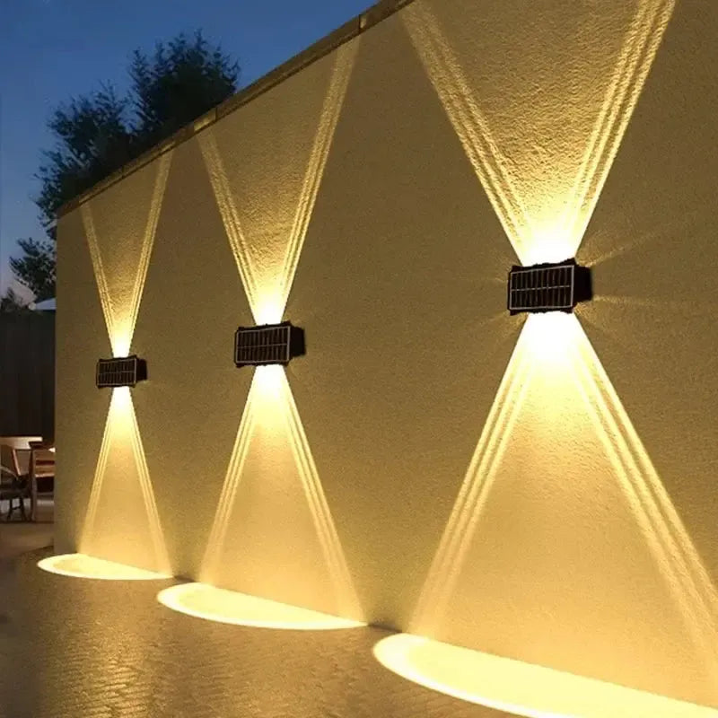 Solar LED Wandleuchte mit einstellbarer Helligkeit und Farbwechsel