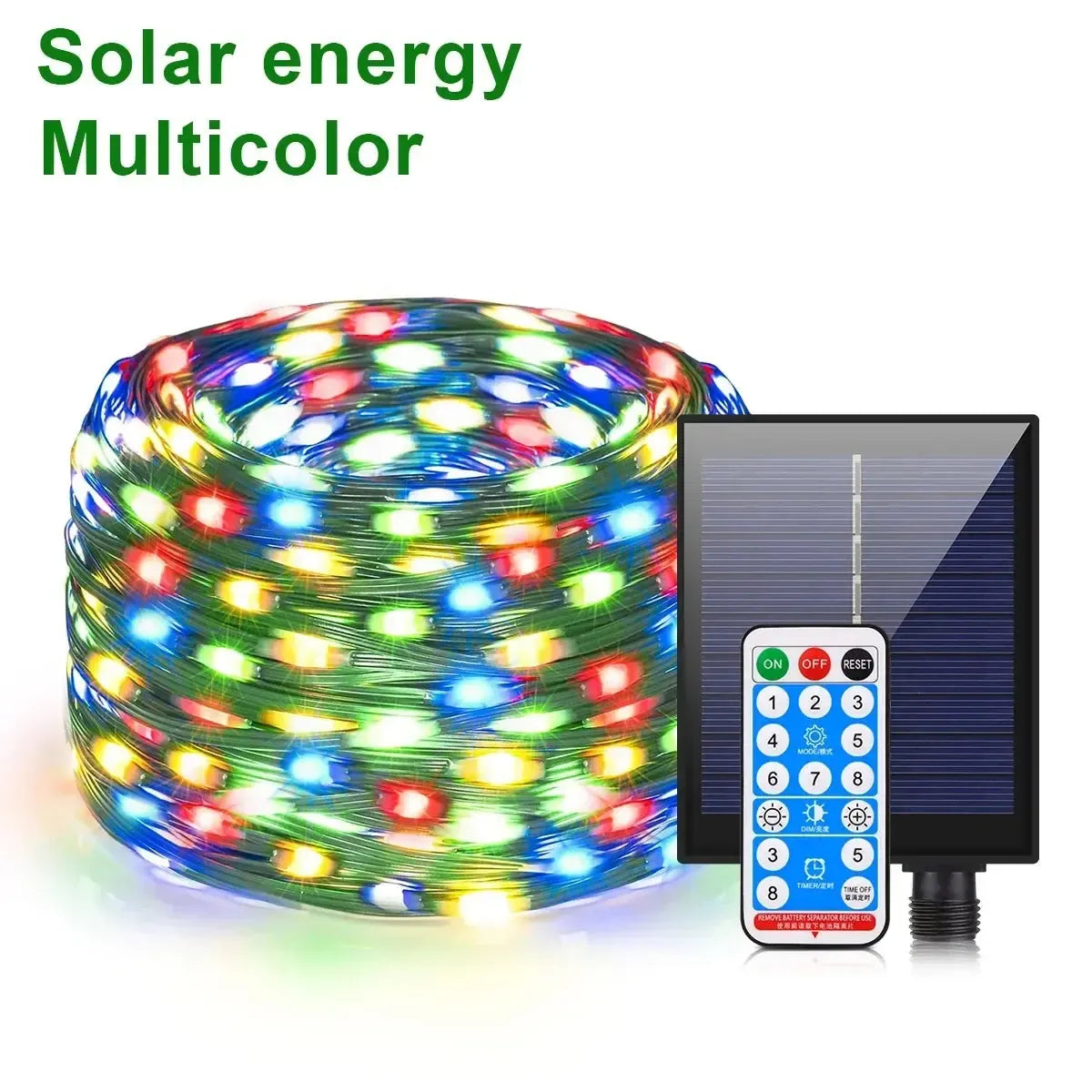 Solar Lichterkette 100M – 800 LEDs mit Fernbedienung & 8 Modi