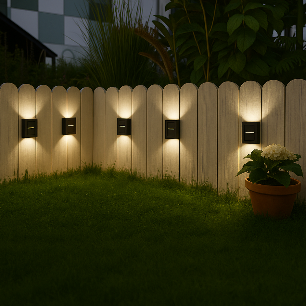Außenwandlampe mit warmweißem LED-Licht – 4er-Set