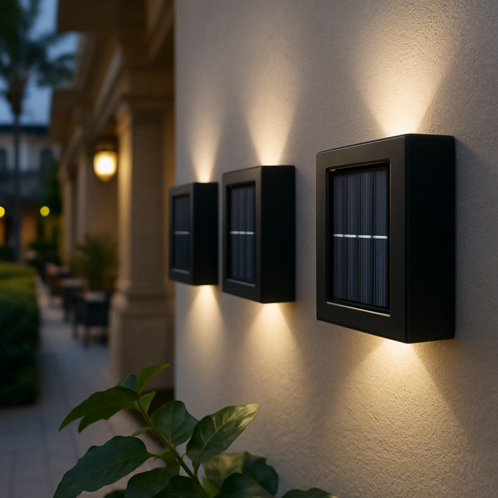 Außenwandlampe mit warmweißem LED-Licht – 4er-Set