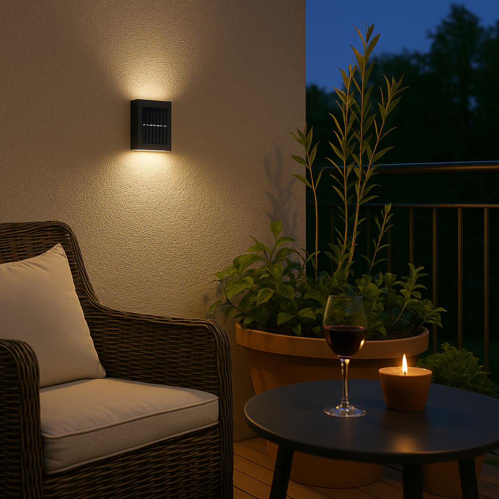Außenwandlampe mit warmweißem LED-Licht – 4er-Set