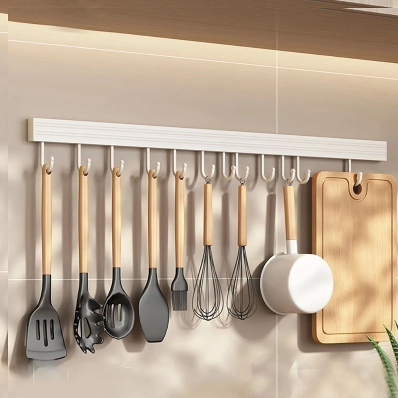 Kitchen rack without drilling - space-saving hanging system