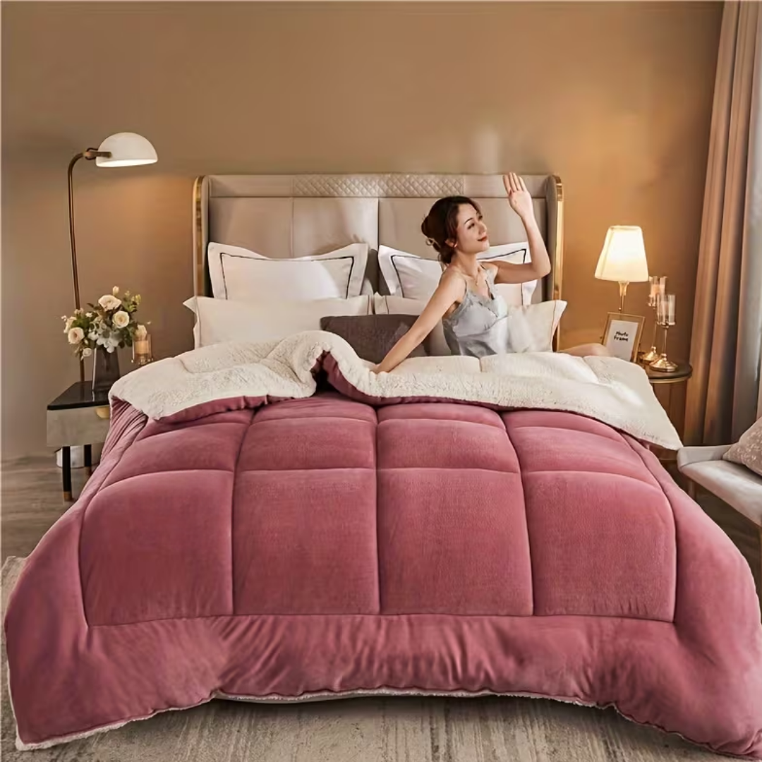 Three-layer winter blanket with Milk Velvet - Warm quilt