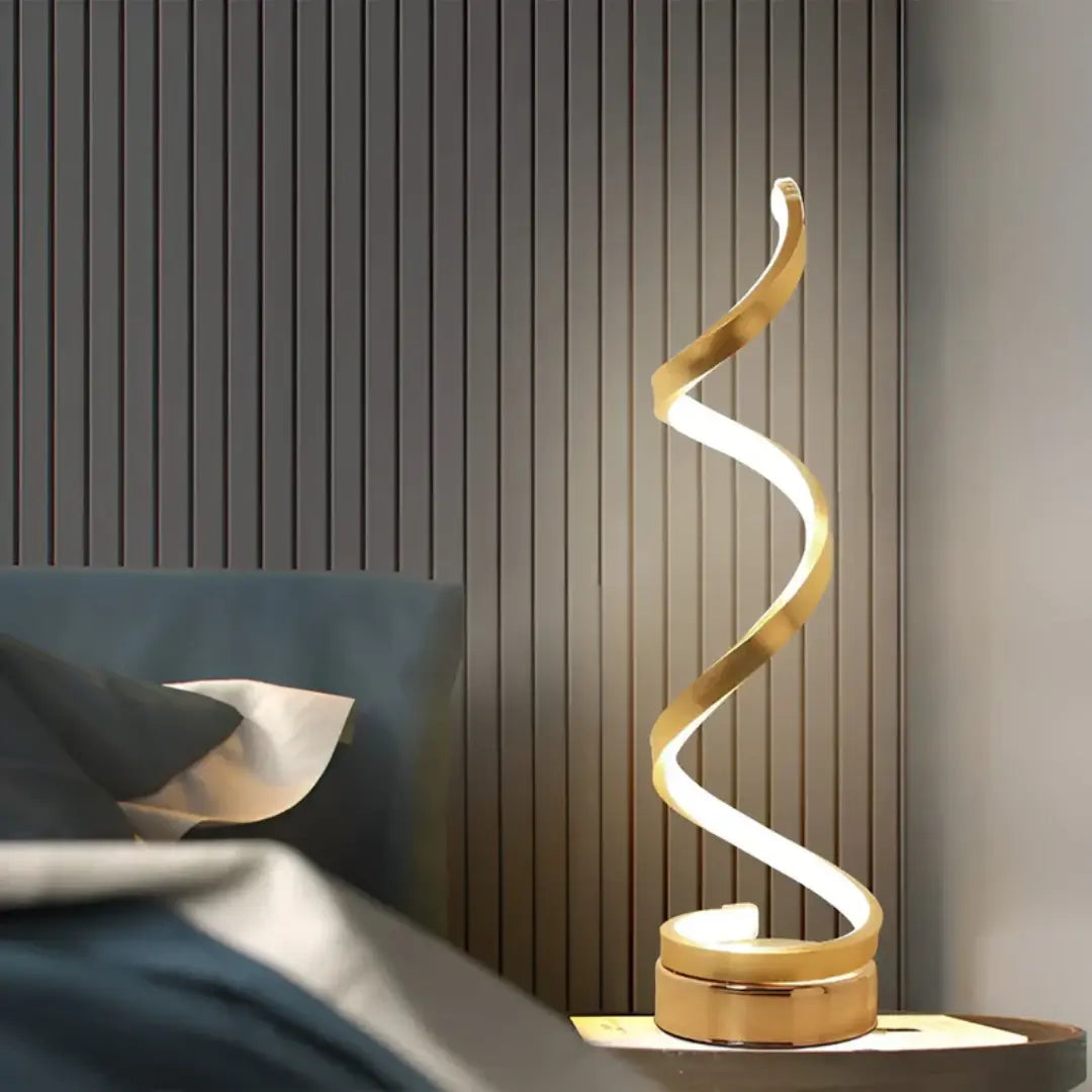 Spiralförmige LED-Tischlampe 19W mit Dimmer – Blendfreies Licht