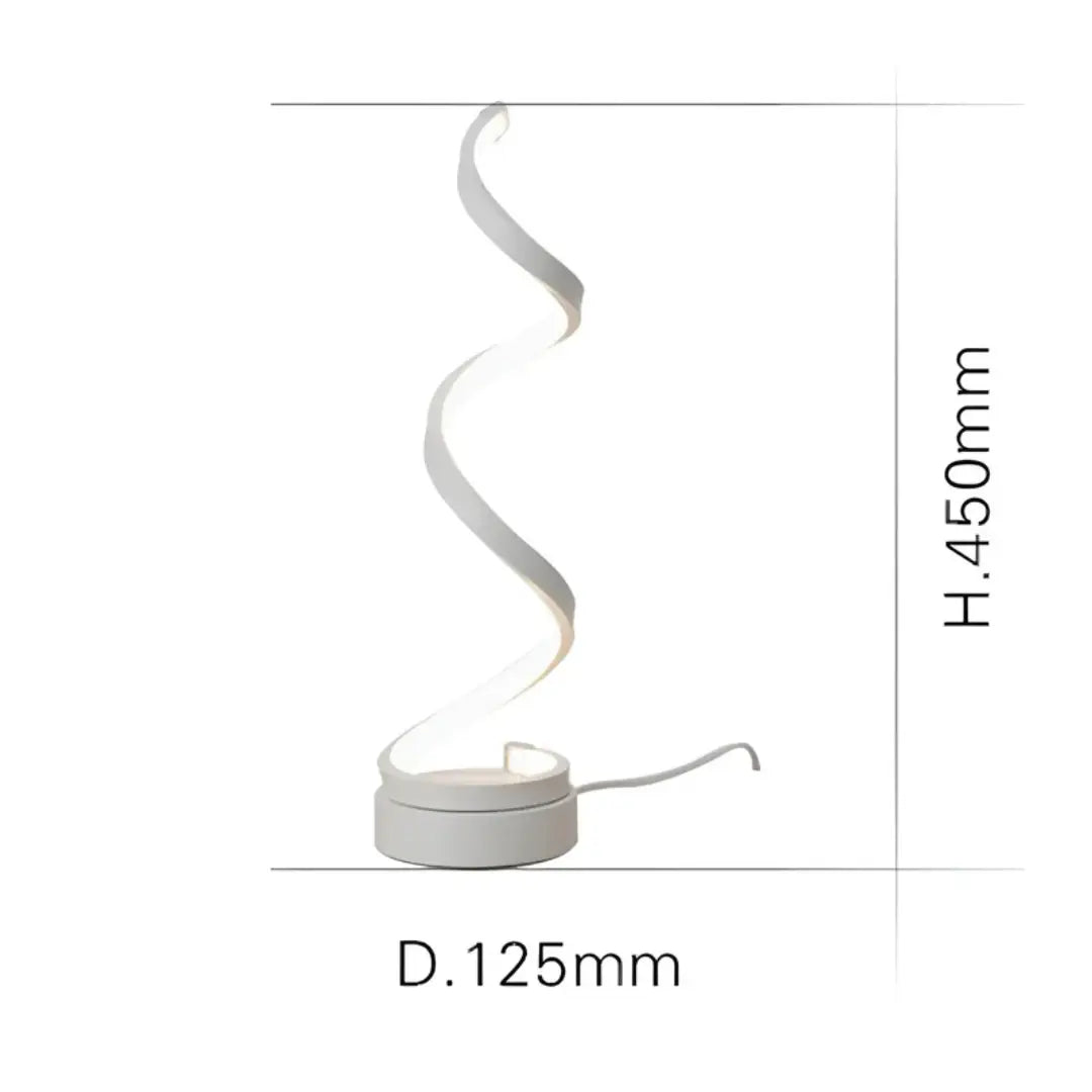 Spiralförmige LED-Tischlampe 19W mit Dimmer – Blendfreies Licht
