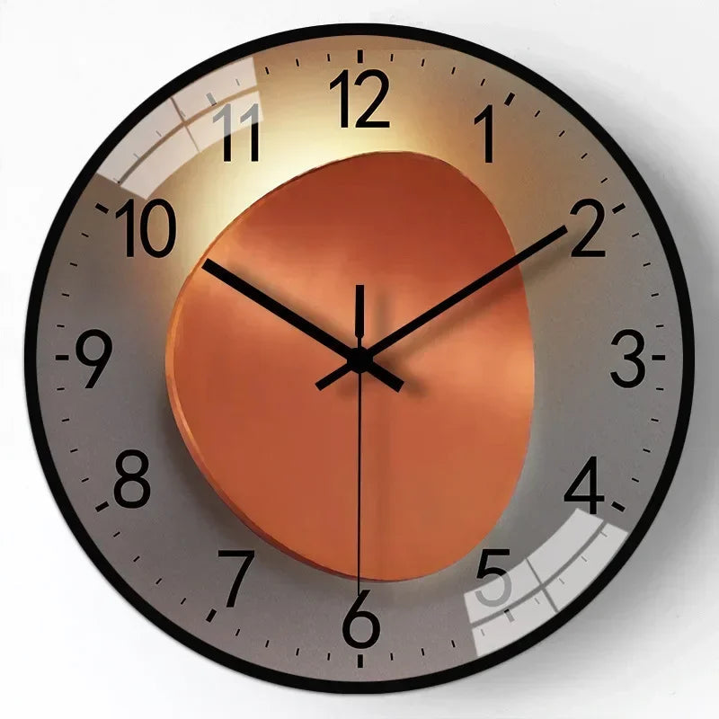 Silent wall clock with elegant design for bedrooms