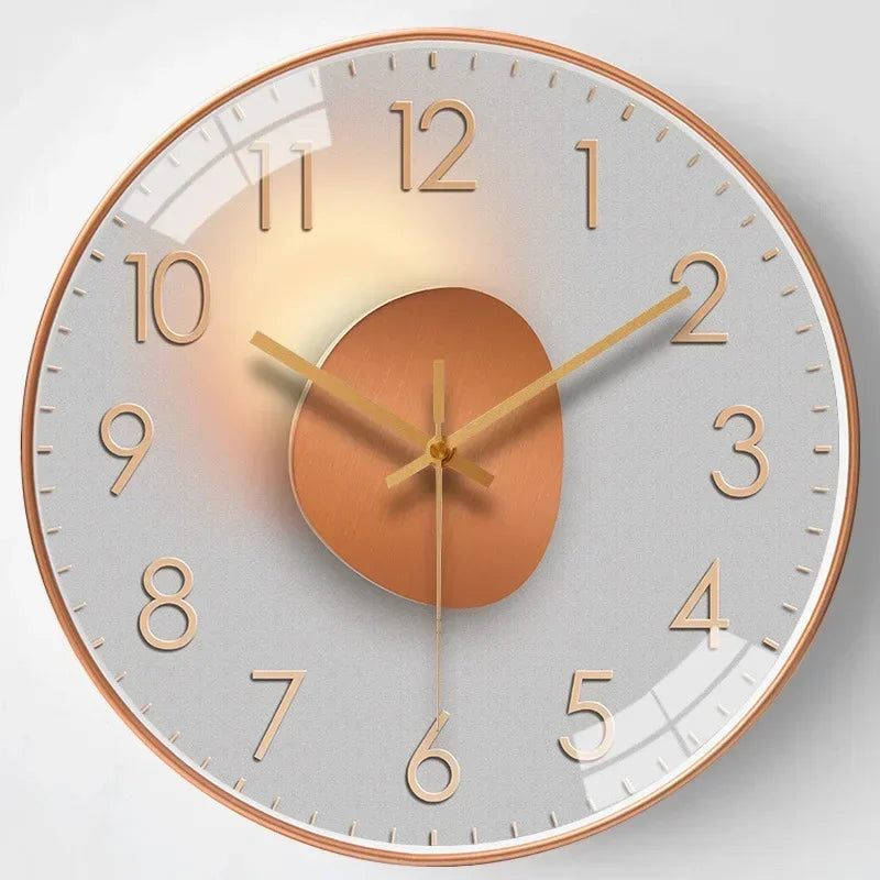 Silent wall clock with elegant design for bedrooms