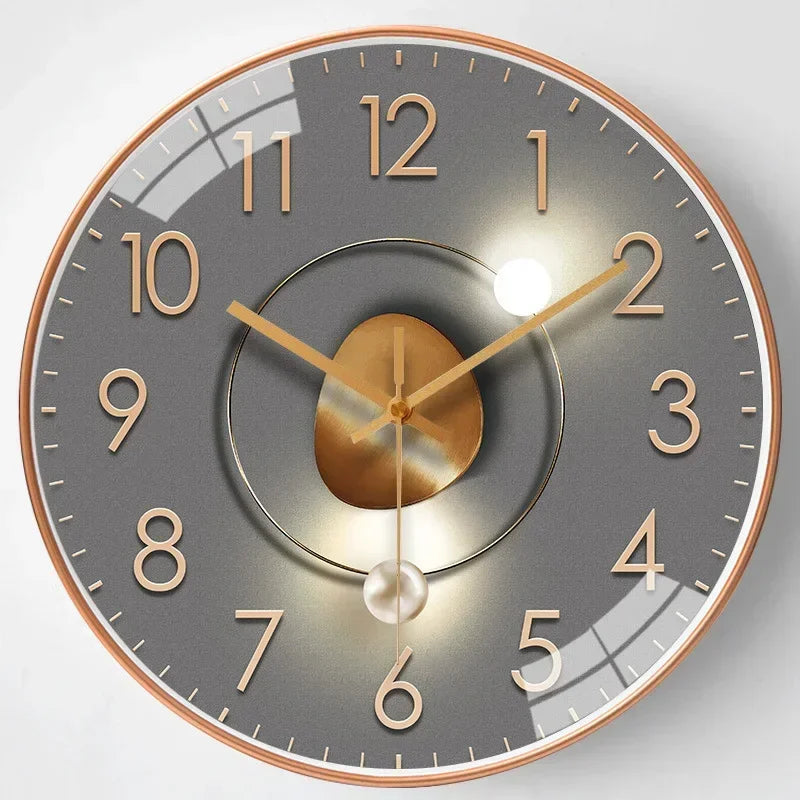 Silent wall clock with elegant design for bedrooms