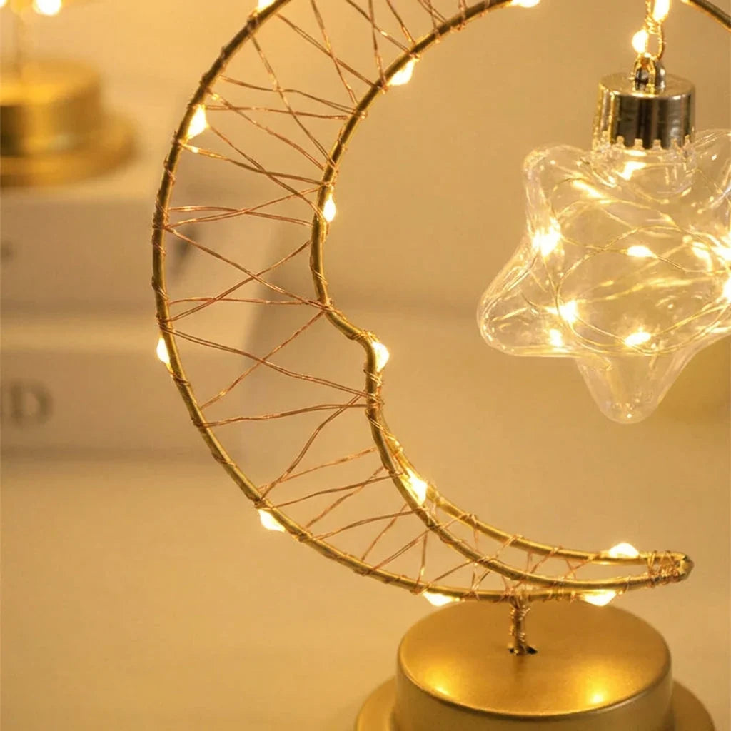 LED moon-design table lamp with adjustable lighting modes