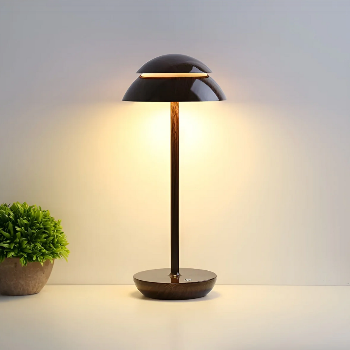 Kabellose Tischleuchte Pilz-Design dimmbar per Touch