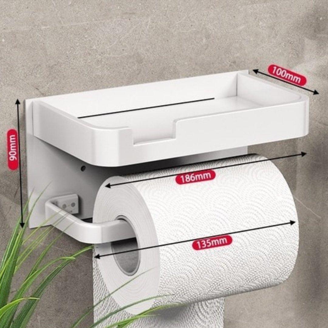Toilettenpapierhalter mit Ablage Wandmontage Metall Badezimmer product image 4