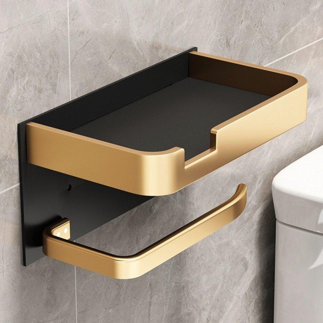 Toilettenpapierhalter mit Ablage Wandmontage Metall Badezimmer product image 6