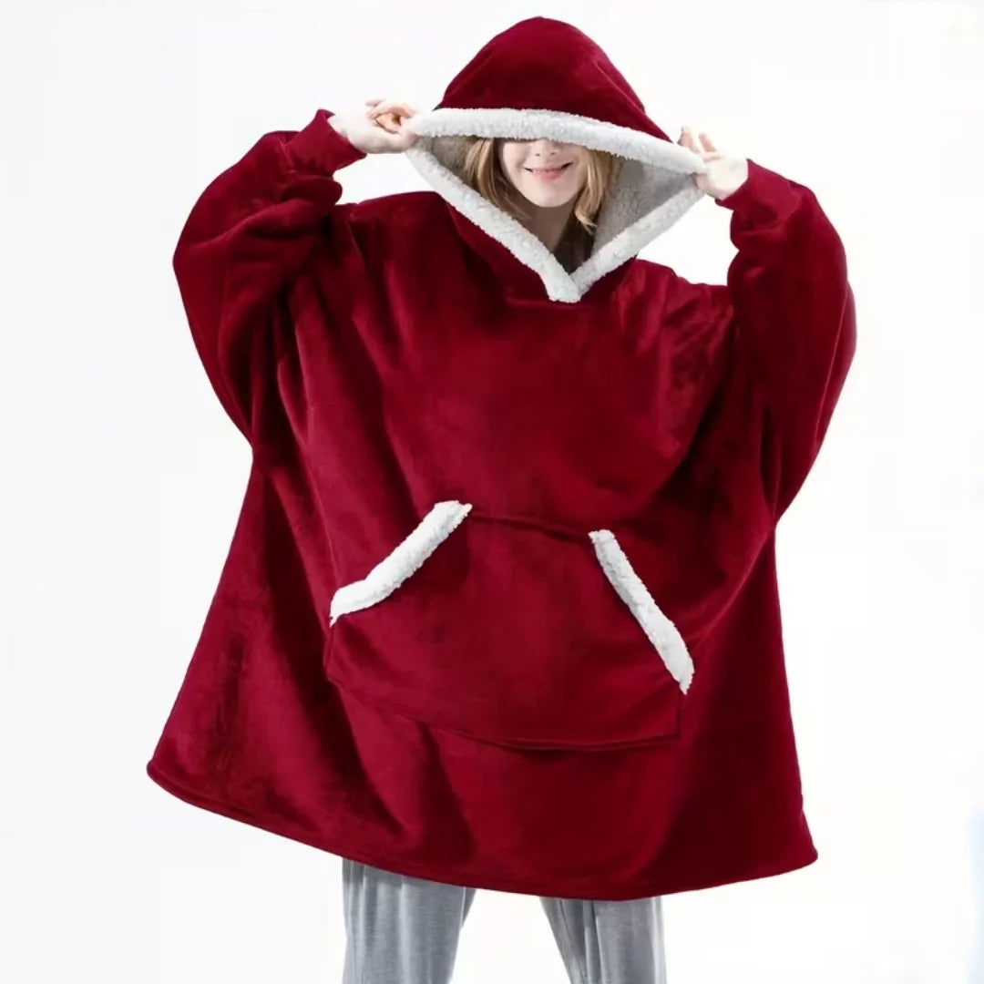 Decken Hoodie mit Sherpa-Fleece – übergroß und warm