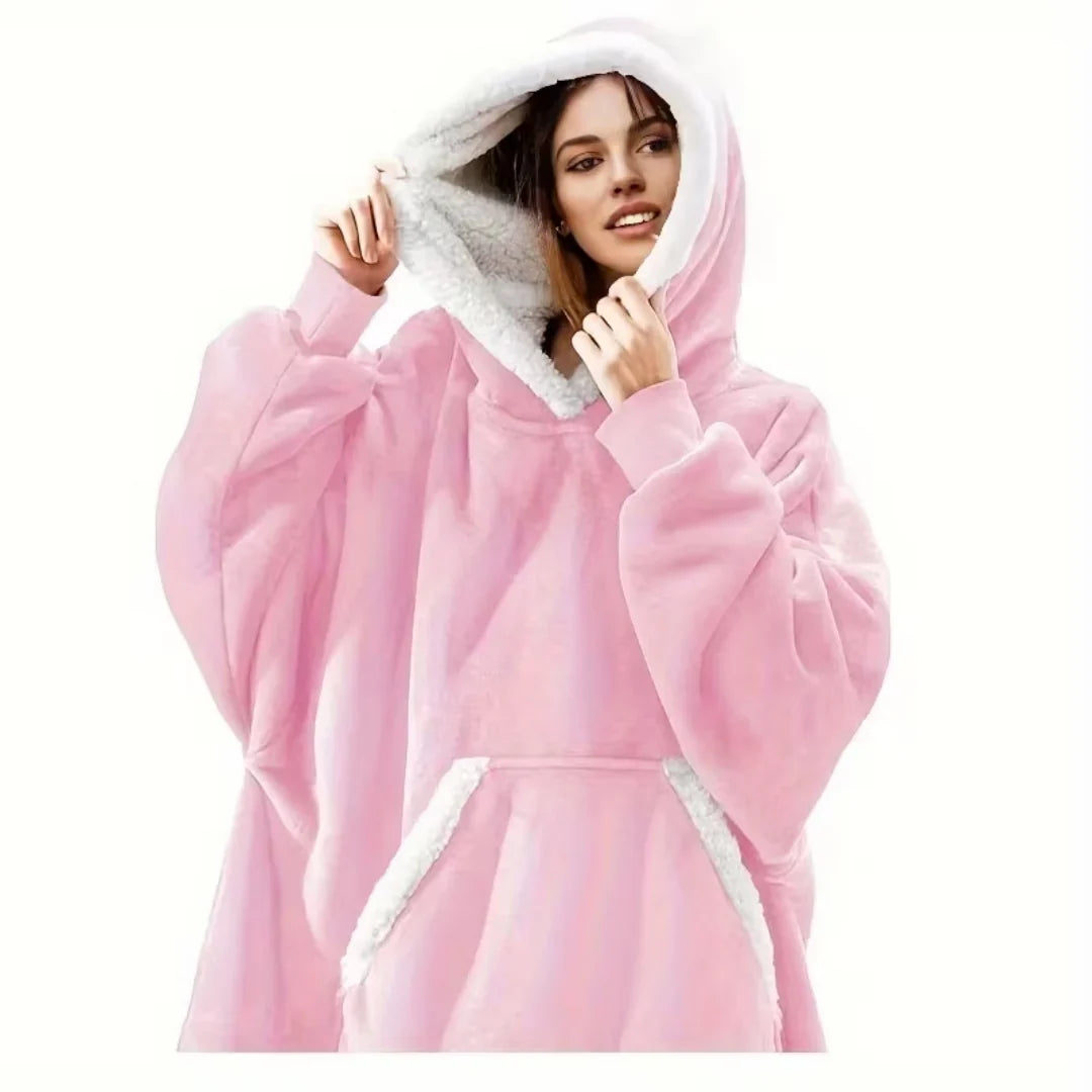 Decken Hoodie mit Sherpa-Fleece – übergroß und warm
