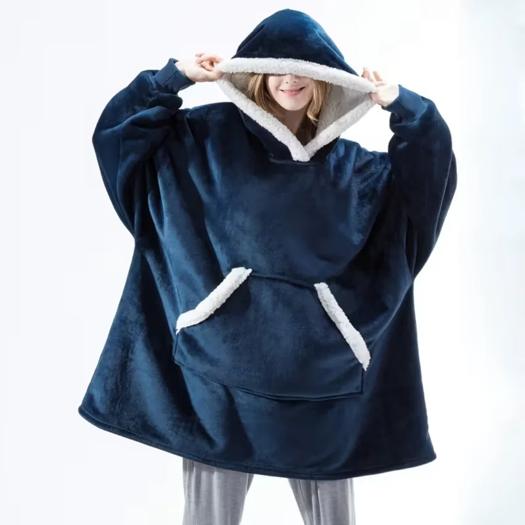 Decken Hoodie mit Sherpa-Fleece – übergroß und warm