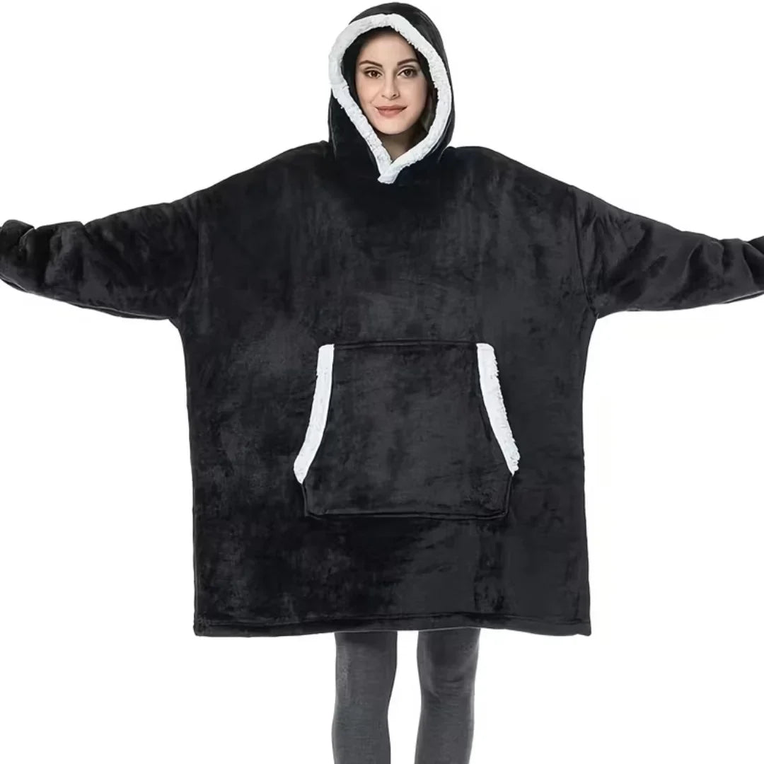 Decken Hoodie mit Sherpa-Fleece – übergroß und warm