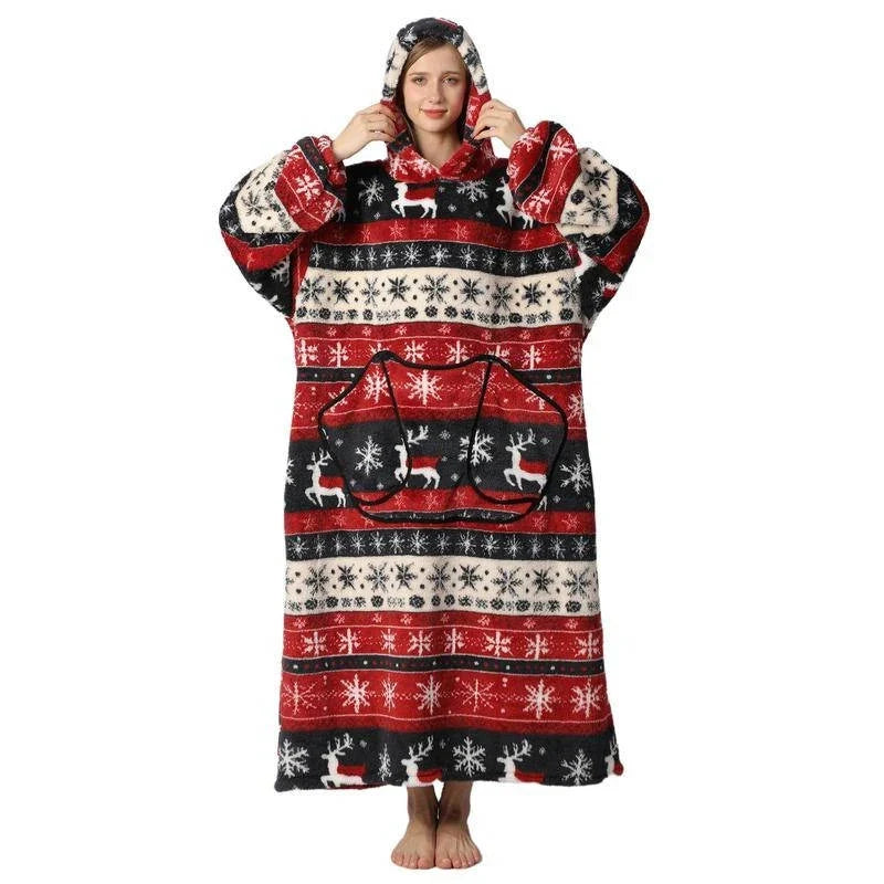 Decken-Hoodie mit Fleece und Sherpa – warm und tragbar