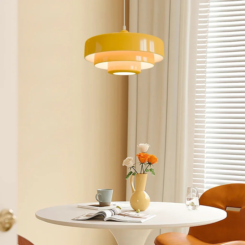 Three-Layer Disc Pendant Light in Macaron Design