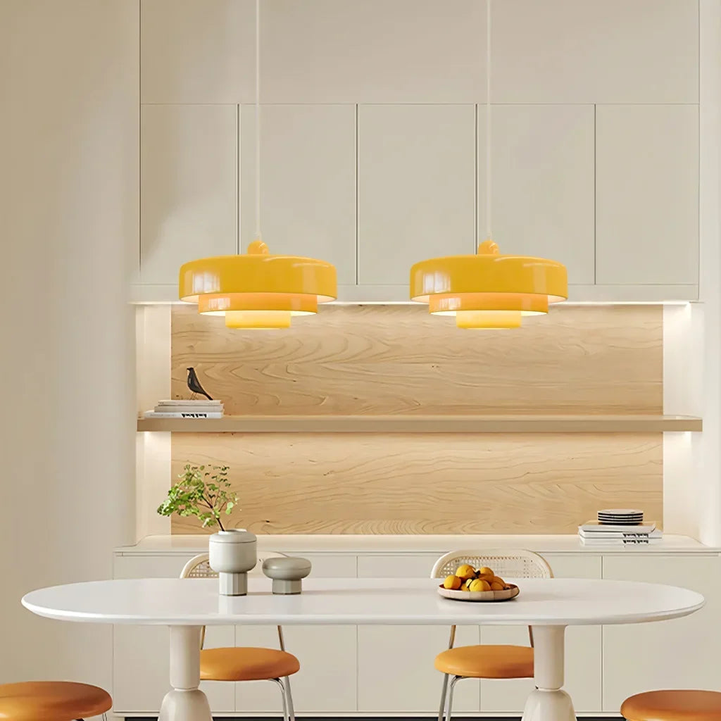 Three-Layer Disc Pendant Light in Macaron Design